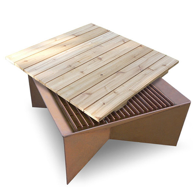 เตาเผาไม้ Corten Steel Metal Garden Fire Pit &amp; BBQ