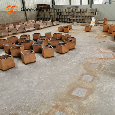 Corten Steel Planter Box Corten กระถางดอกไม้เชื่อมโลหะ Planter