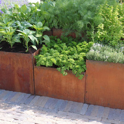 ชุดโลหะชาวไร่ Weathering Steel Planter Box Corten Steel Planter Pot