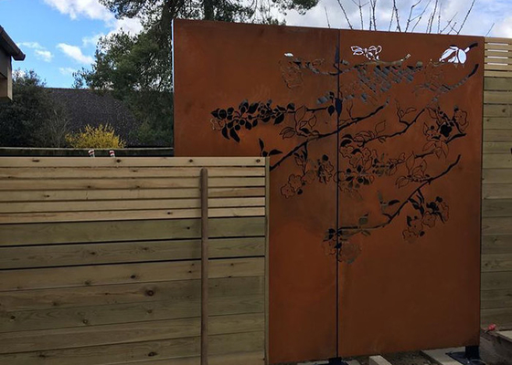 หน้าจอตัดเลเซอร์ตกแต่งความหนา 3 มม. Corten Steel Garden Panels SGS