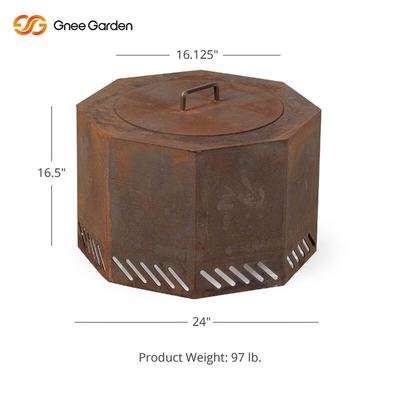 Warmfire OEM 100cm Corten Steel Fire Pit โต๊ะเผาไหม้ไม้