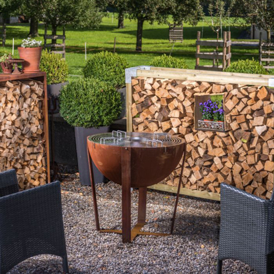 Dia 1000mm Classic Corten Steel Fire Pit Bbq Ring Bbq Fire Pit กันสนิม
