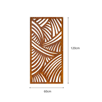 Weathering Steel Outdoor Metal Screen Divider Laser Cut สำหรับตกแต่ง