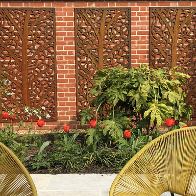 OEM ODM Weathering Steel Garden Screen ตัวแบ่งห้องโลหะ