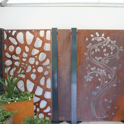 แผงความเป็นส่วนตัว Corten Steel สำหรับตกแต่งสวนเป็นมิตรต่อสิ่งแวดล้อม