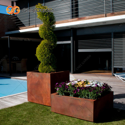 SGS TUV ในร่มกลางแจ้งชาวไร่โลหะ Corten กล่องหน้าต่างเหล็กต่อต้านริ้วรอย