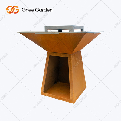 ปรับแต่ง Corten Steel Cooktop Grill Fire Pit Outdoor BBQ