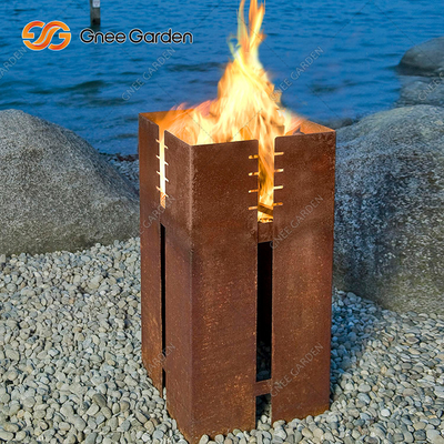 เตาย่างบาร์บีคิว Corten Steel ขนาด 1200 มม. การเผาไหม้ด้วยถ่าน