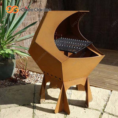 ใช้งานง่าย Corten Iron BBQ Charcoal Cooking Grill สำหรับปาร์ตี้กลางแจ้ง