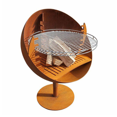 เตาย่างบาร์บีคิวกลางแจ้งแบบยุโรป Fire Bowl Corten Steel Barbecue Grill