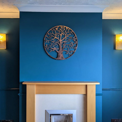 61.5 Cm Bronze Tree Of Life Metal Garden Wall Art สำหรับบ้าน
