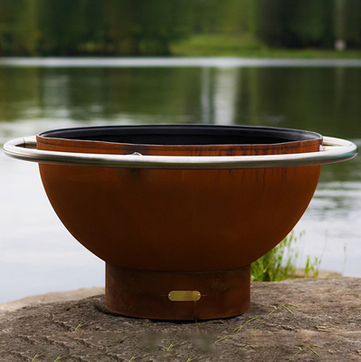หลุมไฟ Corten Steel ขนาด 120 ซม. แบบพกพาขนาดใหญ่สำหรับลาน