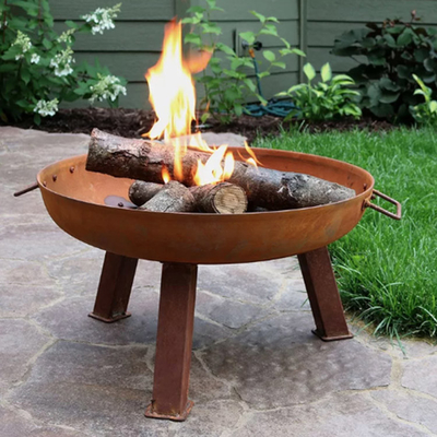 Gnee Garden Corten Steel หลุมไฟโลหะสนิมกลางแจ้งกลางแจ้ง Wood Fire Pit