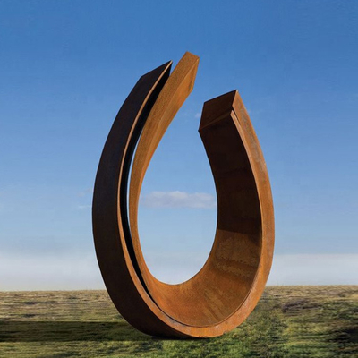 โมเดิร์นบทคัดย่อแหวนชนบทบทคัดย่อ Corten เหล็กประติมากรรมโลหะขนาดใหญ่ Statues