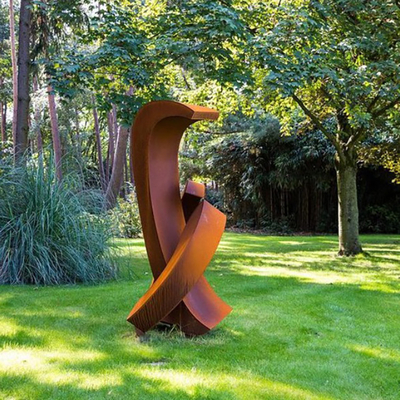 OEM Weathering Steel สนามหญ้าประติมากรรมโลหะ Rusty Metal Yard Sculptures Outdoor