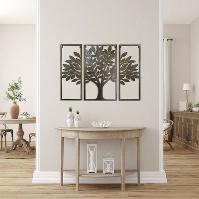 เลเซอร์ตัดหน้าจอ Metal Wall Art Decor ต้นไม้แห่งชีวิต Metal Wall Art 32*24*5 นิ้ว