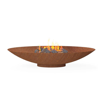 หลุมไฟกลางแจ้ง 100 ซม. 80 ซม. เส้นผ่านศูนย์กลางโลหะทรงกลม Leaf Design Fire Pits