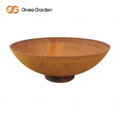 Weathering Corten Steel คอลัมน์ลานโลหะ Fire Pit Carbon Steel Half Ball Sphere Firepit