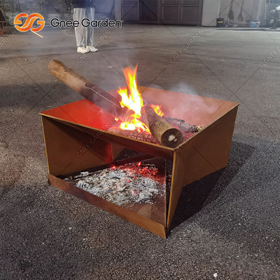 การออกแบบใหม่ Corten Steel Metal Pattern พับ Fire Pit