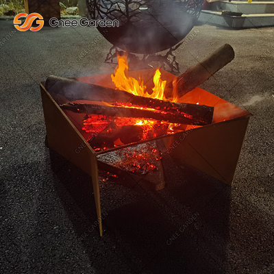 การออกแบบใหม่ Corten Steel Metal Pattern พับ Fire Pit