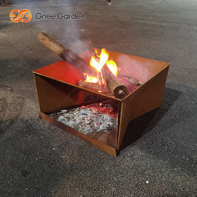 การออกแบบใหม่ Rusty Corten Steel Metal แคมป์ปิ้ง เตาบาร์บีคิว Fire Pit