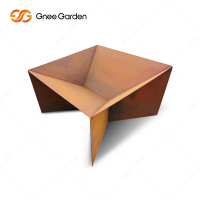 การออกแบบใหม่ Rusty Corten Steel Metal แคมป์ปิ้ง เตาบาร์บีคิว Fire Pit