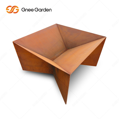 การออกแบบใหม่ Rusty Corten Steel Metal แคมป์ปิ้ง เตาบาร์บีคิว Fire Pit