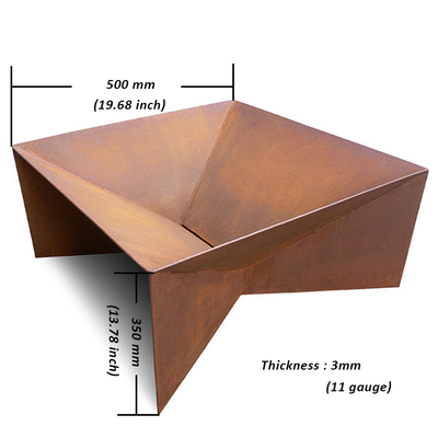 เตาเผาไม้ Corten Steel Metal Garden Fire Pit &amp; BBQ