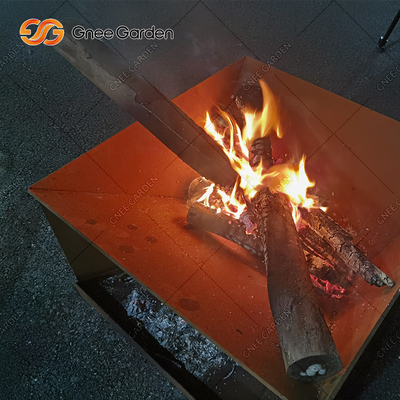 เตาเผาไม้ Corten Steel Metal Garden Fire Pit &amp; BBQ