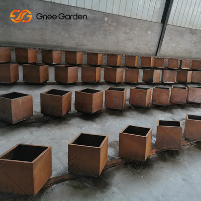 Corten ขนาดใหญ่กลางแจ้งโลหะตกแต่งชาวไร่ชาวไร่ผนังโลหะสี่เหลี่ยม