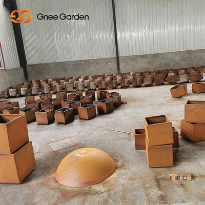 Corten ขนาดใหญ่กลางแจ้งโลหะตกแต่งชาวไร่ชาวไร่ผนังโลหะสี่เหลี่ยม