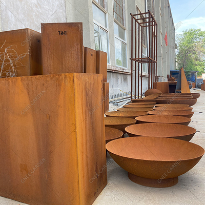 บ้าน โลหะ Corten Steel Fire Pit สำหรับสวนกลางแจ้ง