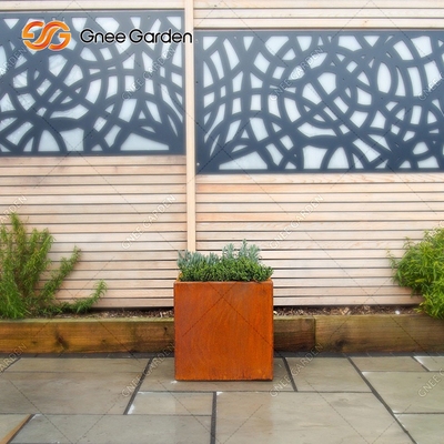 สนิมโลหะแขวนผนังชาวไร่ Corten Steel Flower Box