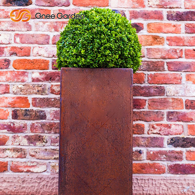 สนิมโลหะแขวนผนังชาวไร่ Corten Steel Flower Box