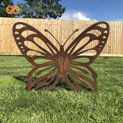 สวนศิลปะภูมิทัศน์เครื่องประดับเหล็ก Corten เลเซอร์ตัดโลหะสัตว์รูปแบบการตกแต่ง