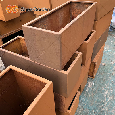 Corten Steel Planter Box Corten กระถางดอกไม้เชื่อมโลหะ Planter