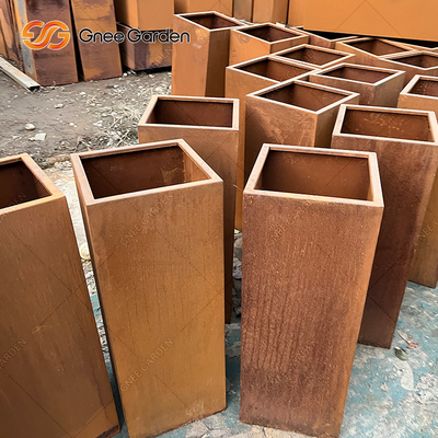 Corten Steel Planter Box Corten กระถางดอกไม้เชื่อมโลหะ Planter