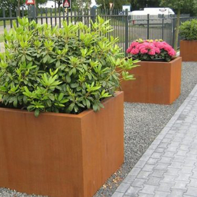 ชุดโลหะชาวไร่ Weathering Steel Planter Box Corten Steel Planter Pot