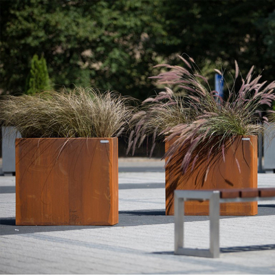 ชุดโลหะชาวไร่ Weathering Steel Planter Box Corten Steel Planter Pot