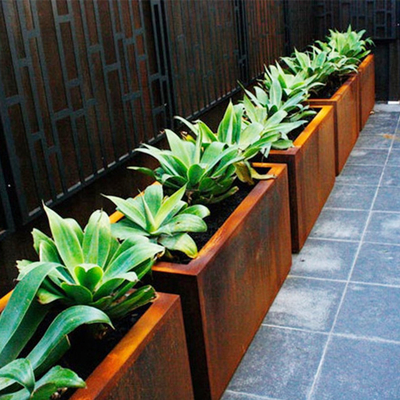 ชุดโลหะชาวไร่ Weathering Steel Planter Box Corten Steel Planter Pot