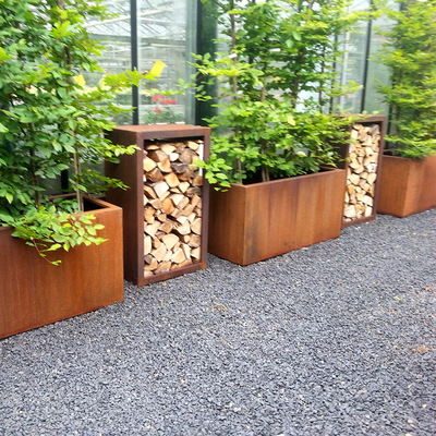 ชุดโลหะชาวไร่ Weathering Steel Planter Box Corten Steel Planter Pot