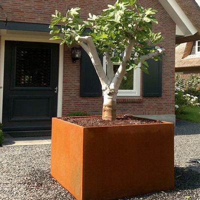 Garden Corten Steel Span กล่องปลูกต้นไม้ขนาดใหญ่สนิมเหล็กผุกร่อนสำหรับบ้านไร่