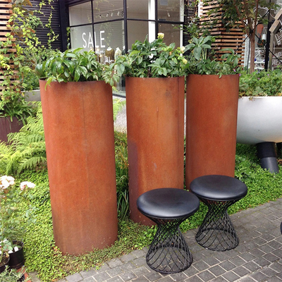 890 * 720 * 440 มม. ชาวไร่โลหะกลางแจ้งขนาดใหญ่ Corten กระถางดอกไม้ทนต่อสภาพอากาศ