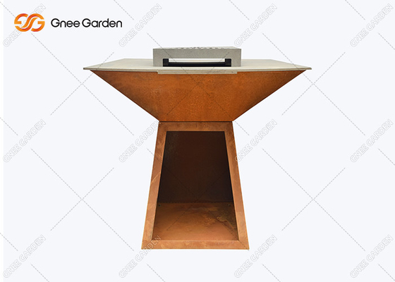 ปรับแต่ง Corten Steel Bbq Fire Pit Grill Corten Steel Iron Fire Pit Bbq Brazier