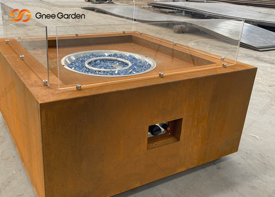 กำหนดเองเตาถ่านเตาถ่านกลางแจ้งเตาเผาเหล็ก Corten Steel Table
