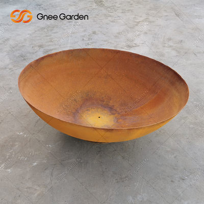 ชามไฟโลหะเผาไม้กลางแจ้ง Corten Steel Fire Pits