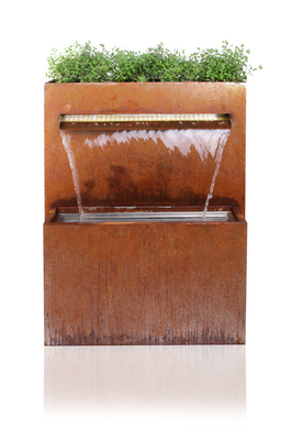 น้ำพุเหล็ก Corten Steel กลางแจ้งขนาดใหญ่ที่ทันสมัยปรับแต่งได้