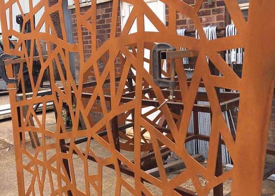 หน้าจอตัดเลเซอร์ตกแต่งความหนา 3 มม. Corten Steel Garden Panels SGS