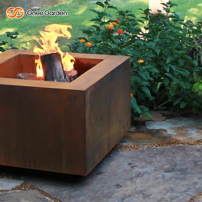 OEM ODM 120cm Corten Steel Fire Pit หลุมไฟเผาไม้หนัก