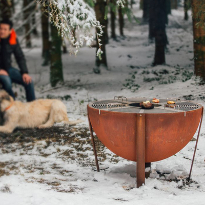Dia 1000mm Classic Corten Steel Fire Pit Bbq Ring Bbq Fire Pit กันสนิม